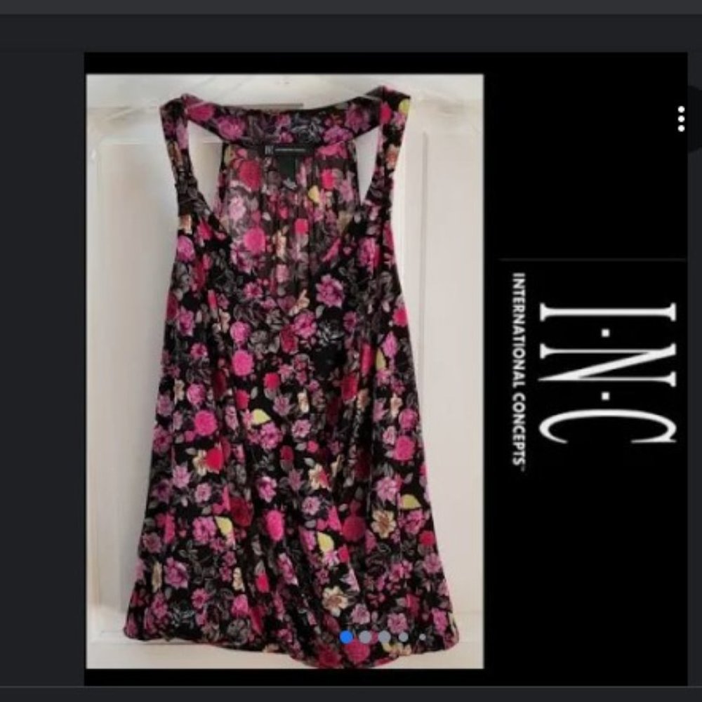 INC, L, Floral Blouse